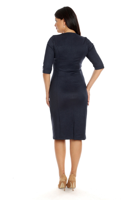 Poza produs Rochie pliuri DT22R45 bleumarin metalizat, Dress to Impress | marimea 36