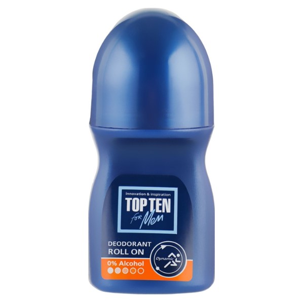 Poza produs Deodorant roll-on barbati pentru piele sensibila TOP TEN Dynamic, Rubella | 50 ml