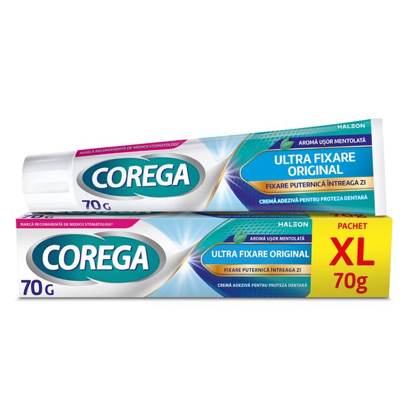 Poza produs Crema adeziva pentru proteza dentara Corega Ultra Fixare, Haleon | 70 g