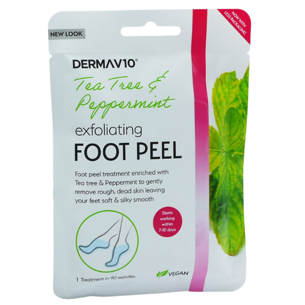 Poza produs Sosete exfoliante cu extract de arbore de ceai si menta Derma10, Elina Med | 1 pereche