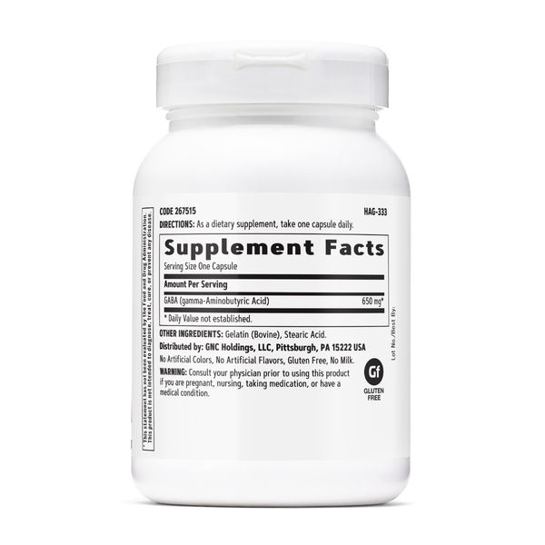 Poza produs Gaba, 650 mg, GNC | 90 capsule