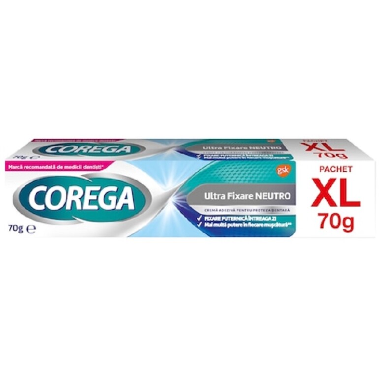 Poza produs rema adeziva pentru proteza dentara Corega Ultra Fixare Neutro, Haleon | 70 g