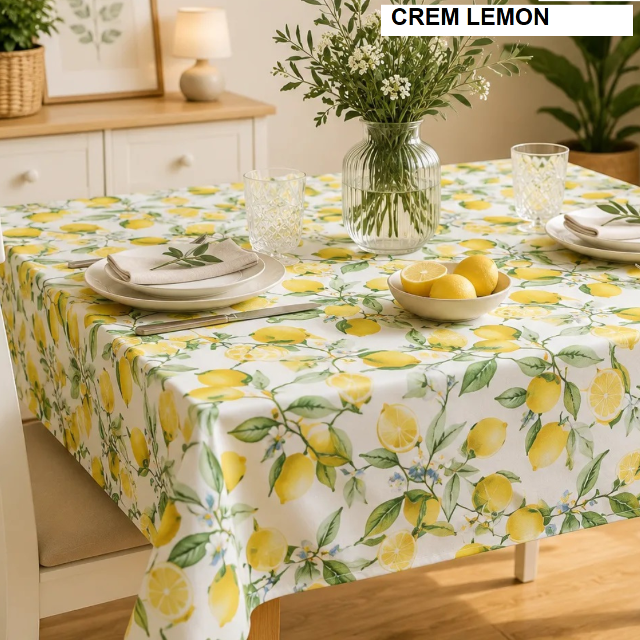 Fata de masa teflonata antimurdarire Crem Lemon 140x180 cm, Ralex | 1 buc — poza produs 1/2