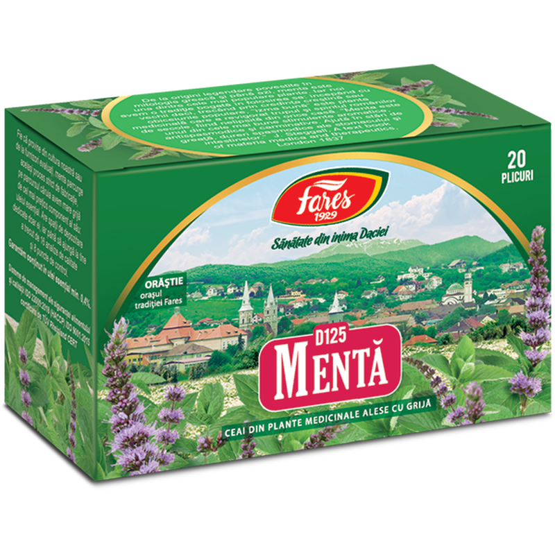 Poza produs Menta, D125, ceai la plic, Fares | 20 plicuri
