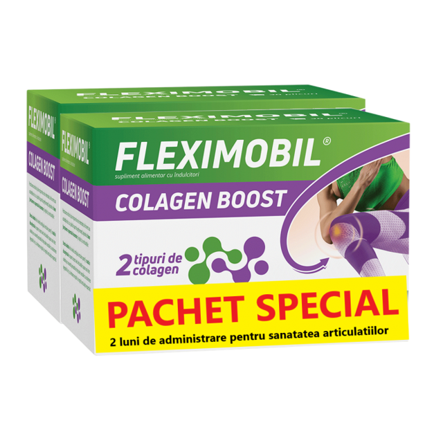 Poza produs Fleximobil Colagen Boost, pachet special, Fiterman Pharma | 2 x 30 plicuri