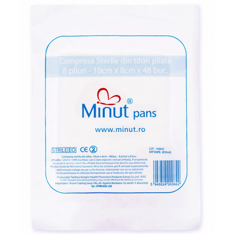 Poza produs Comprese sterile pliate 10/8 X 48, Minut