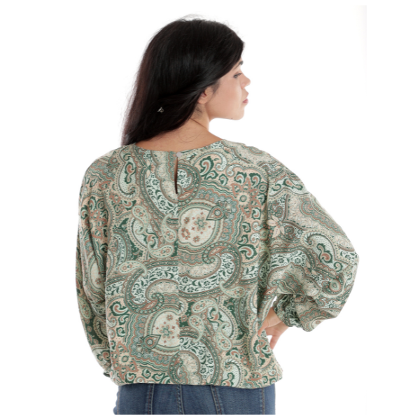 Poza produs Bluza dama ERI23V248 crem/vernil paisley, Eranthe | marimea M