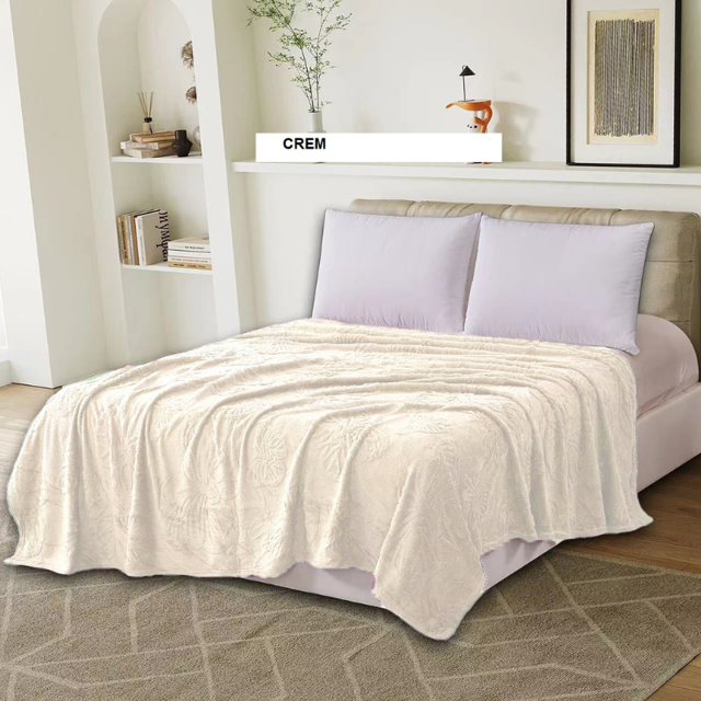 Poza produs Patura UNI FLUTURI crem 200x230 cm, Ralex | 1 buc