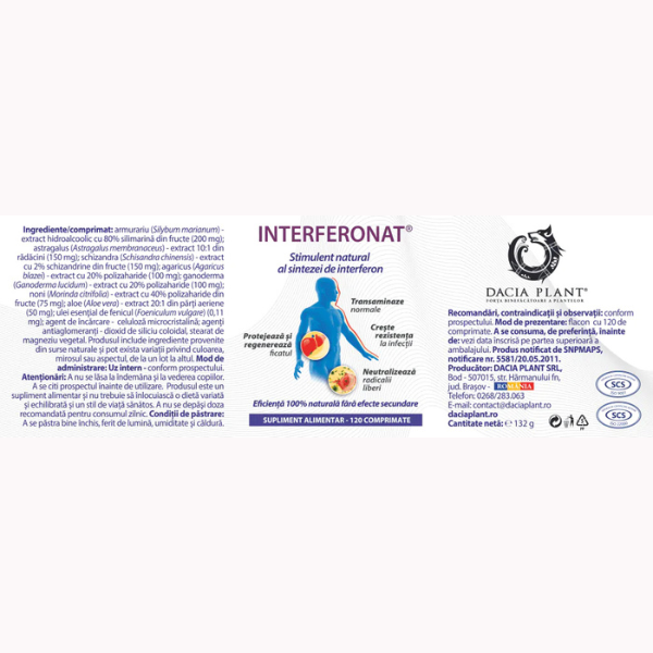 Poza produs Interferonat, Dacia Plant | 120 comprimate