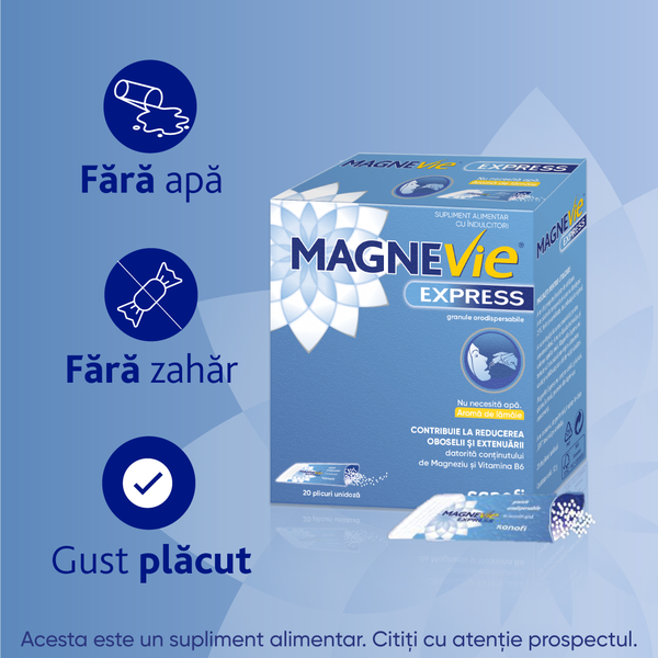 Poza produs MagneVie Express 150 mg, Sanofi | 20 plicuri