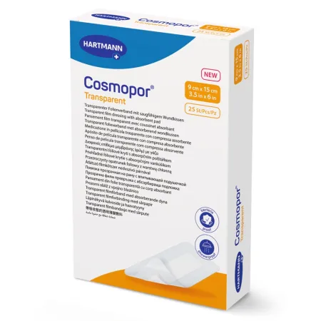 Poza produs PLASTURI TRANSPARENTI 9X15CM COSMOPOR X25BUC
