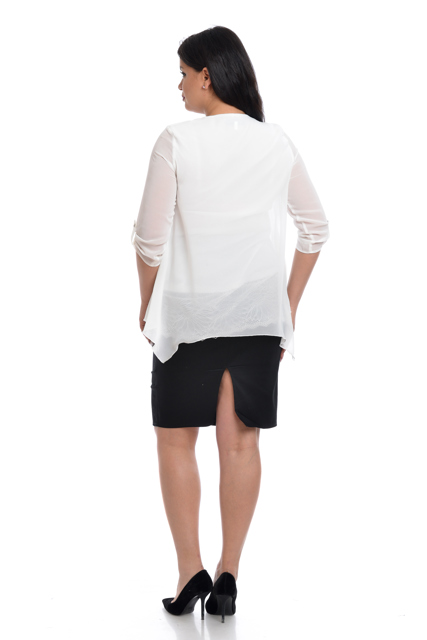 Poza produs Bluza voal si dantela DV22BL37 alb, Dress to Impress | marimea 42