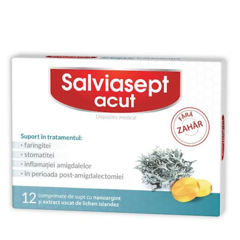 Salviasept Acut fara zahar | 12 comprimate