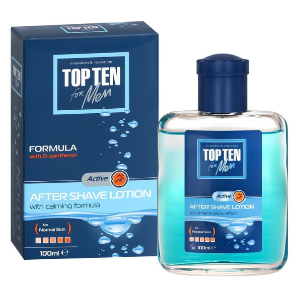 Lotiune After Shave cu Q10 TOP TEN Active pentru ten normal, Rubella | 100 ml — poza produs 2/3