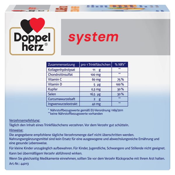 Kollagen 11.000 Curcuma + Ghimbir, Doppelherz System | 30 flacoane — poza produs 3/4