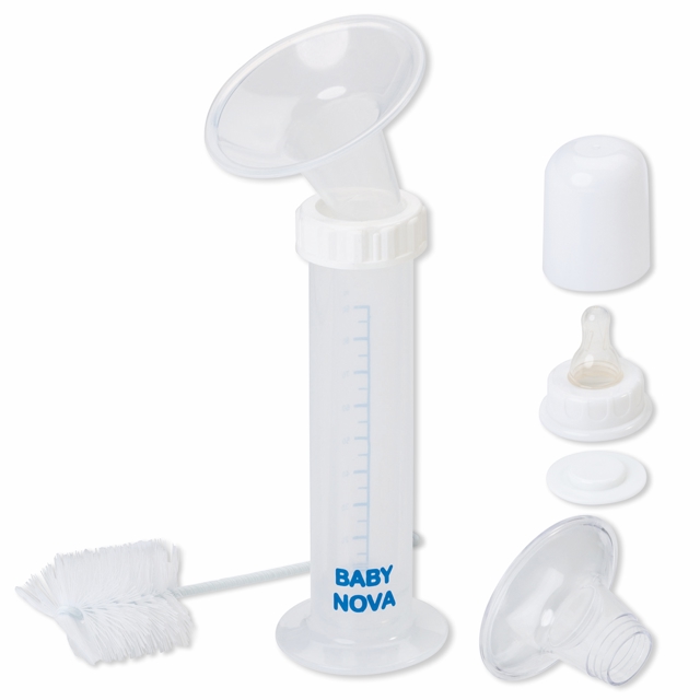 Poza produs Set pompa de san cu recipient pentru lapte, tetina si perie de curatat, 34240, Baby Nova