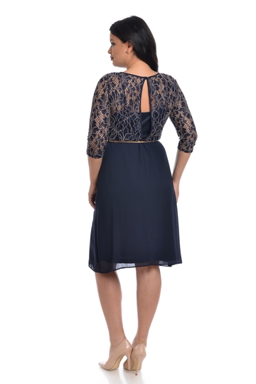 Poza produs Rochie bust dantela DV22R35 bleumarin/crem, Dress to Impress | marimea 38
