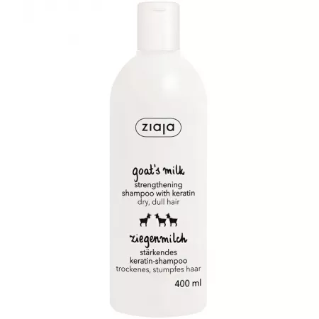 Poza produs Sampon pentru intarirea firului de par cu lapte de capra si keratina, Ziaja | 400 ml