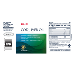 Cod Liver Oil Soft Gel, GNC | 90 capsule
