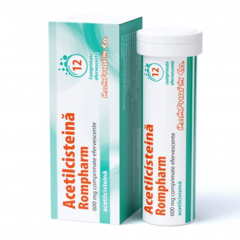 Acetilcisteina 600 mg, Rompharma | 12 comprimate efervescente
