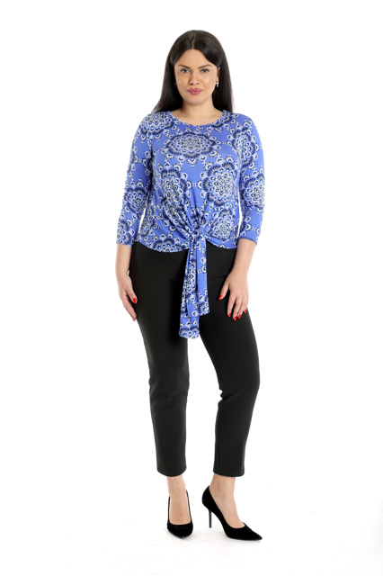 Poza produs Bluza colturi CP23015 albastru & imprimeu arabesc, Cesy | marimea S