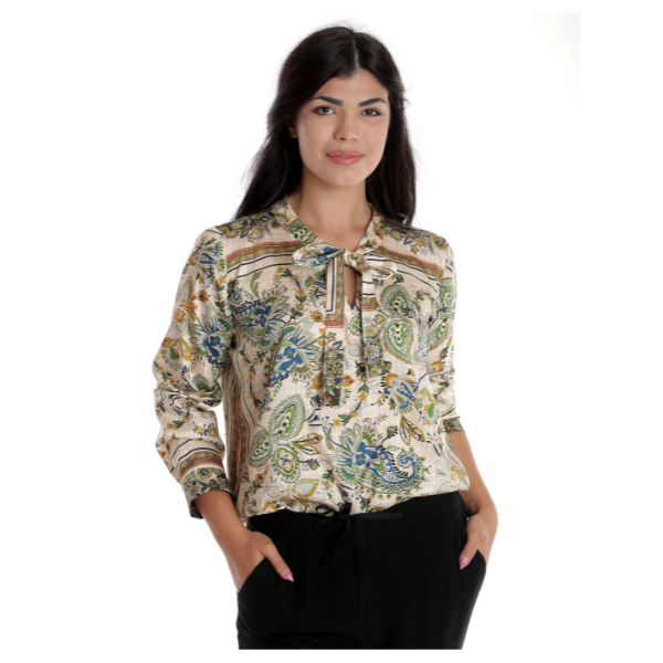 Poza produs Bluza funda dama ERI23V250 crem/imprimeu stilizat, Eranthe | marimea L