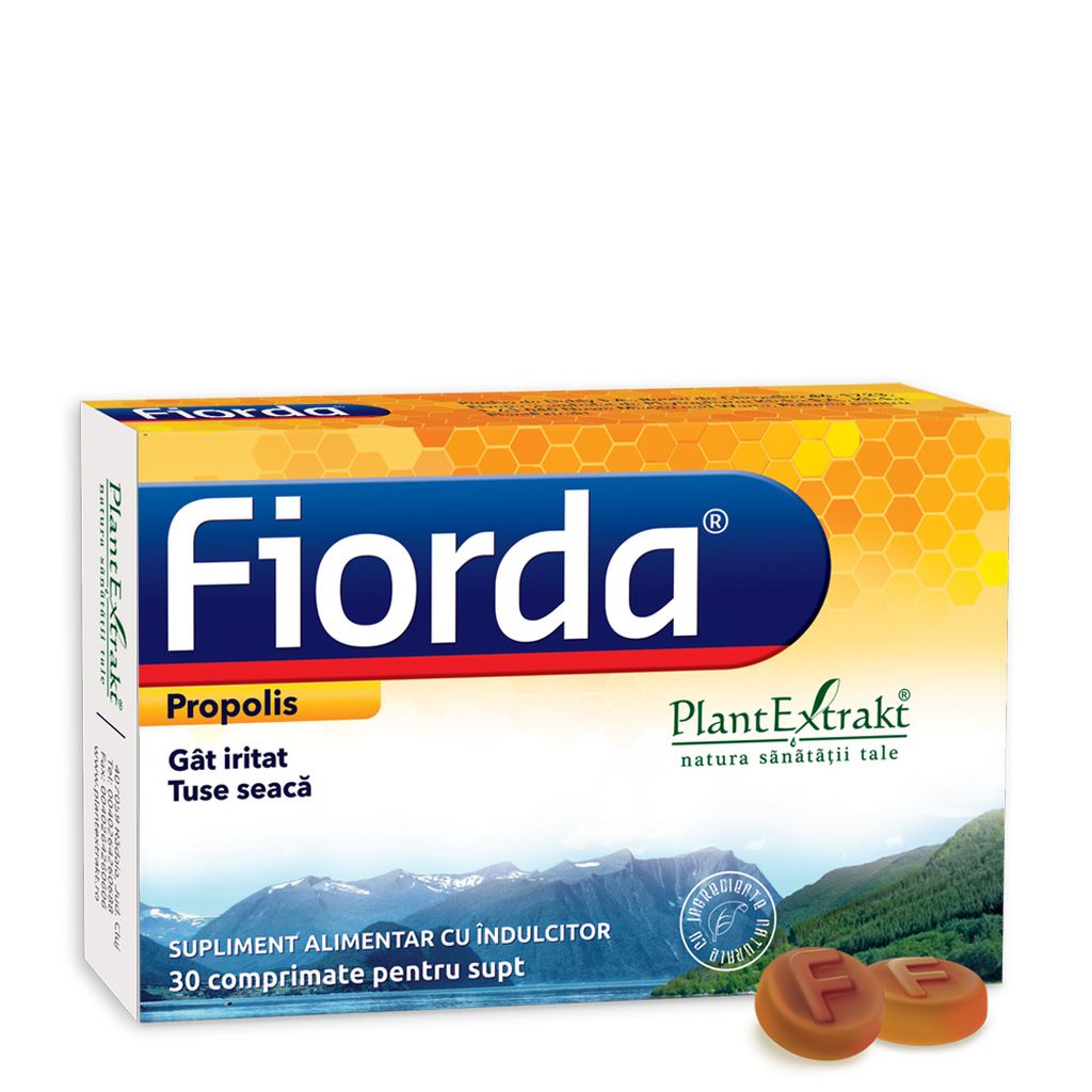 Poza produs Fiorda cu aroma de propolis, PlantExtrakt | 30 comprimate