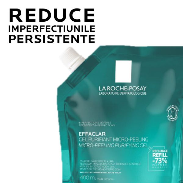 Rezerva Gel purifiant micro-exfoliant pentru imperfectiuni persistente Effaclar, La Roche-Posay | 400 ml — poza produs 5/7