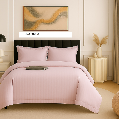 Lenjerie de pat DAMASC roz pudra 230x260 cm, Ralex | 1 buc