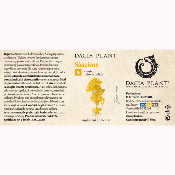 Poza produs Tinctura Sanziene, Dacia Plant | 50 ml