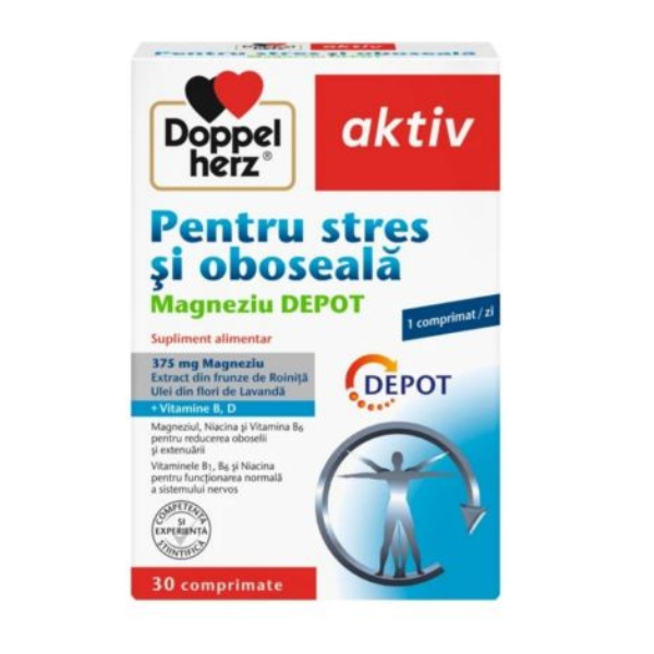 Poza produs Stress si oboseala Magneziu Depot, Doppelhertz Aktiv | 30 comprimate