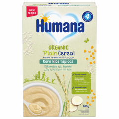 Cereale Bio din Porumb, Orez si Tapioca 4+ luni, Humana | 200 g