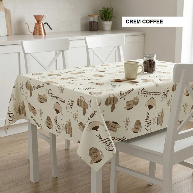 Poza produs Fata de masa teflonata antimurdarire crem coffee 180x240 cm, Ralex | 1 buc
