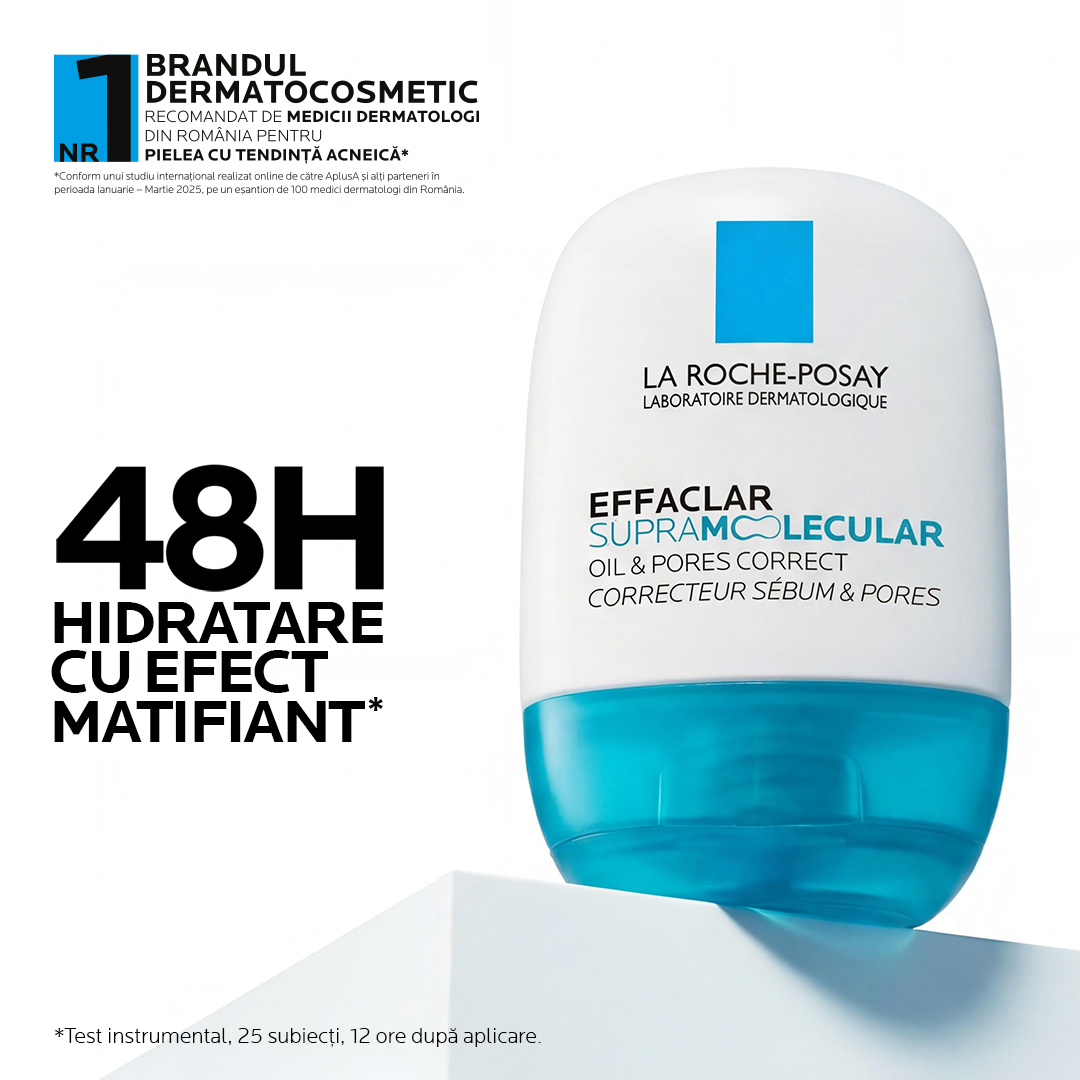 Gel-crema matifiant pentru exces de sebum si pori vizibili Effaclar Supramolecular, La Roche-Posay | 40 ml — poza produs 5/13
