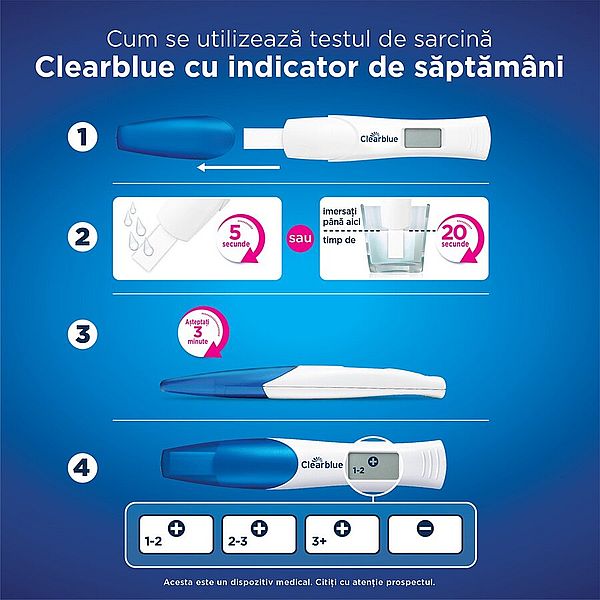 Test de sarcina digital cu indicator de saptamani, Clearblue | 1 bucata — poza produs 5/10