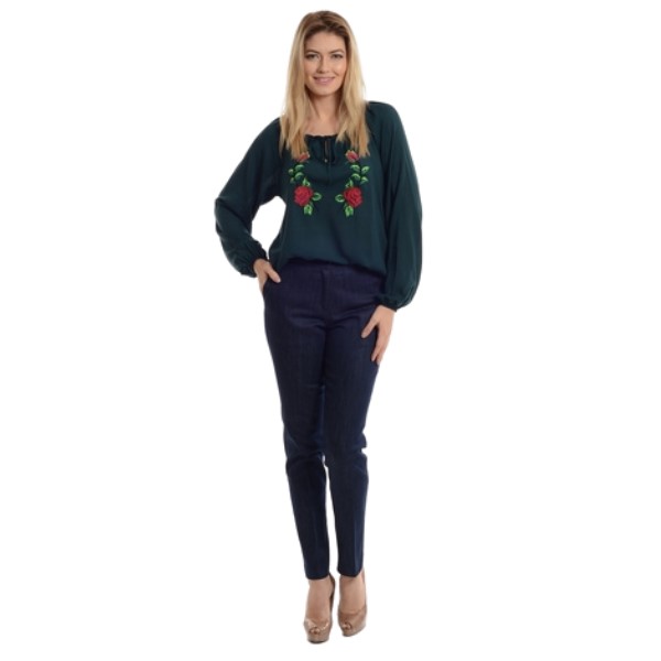 Poza produs Pantaloni denim clasic D01 albastru, Eranthe | marimea S