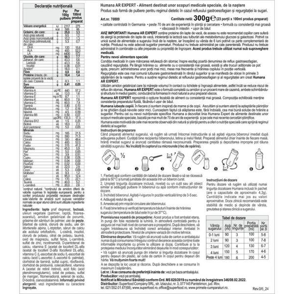 Poza produs Formula speciala de lapte praf AR Expert, 0+ luni, Humana | 300 g