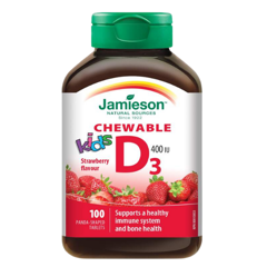 Vitamina D pentru copii 400UI, Jamieson | 100 tablete masticabile