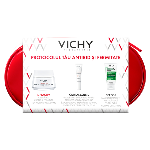 Poza produs Trusa Liftactiv Hyaluronic Specialist H.A + Capital Soleil SPF 50+ + Dercos anti-matreata, Vichy | 50 ml + 15 ml + 50 ml