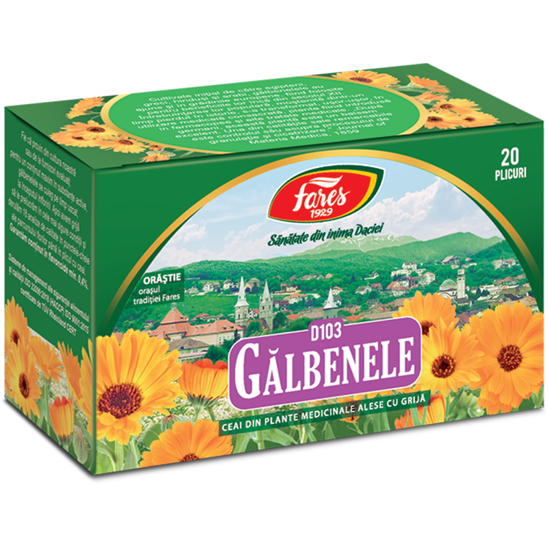 Poza produs Galbenele, D103, ceai la plic, Fares | 20 plicuri