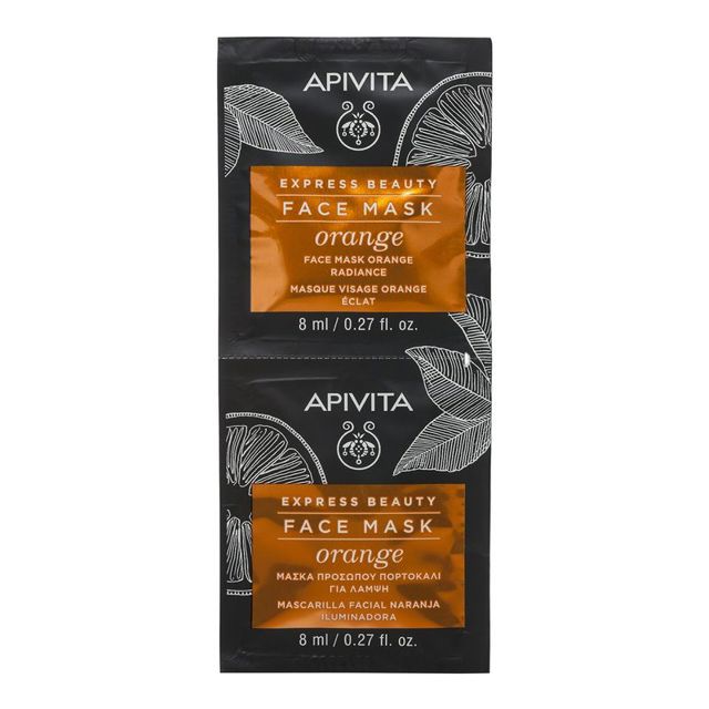 Poza produs Masca de fata pentru luminozitate cu extract de portocale, Apivita | 2 x 8 ml