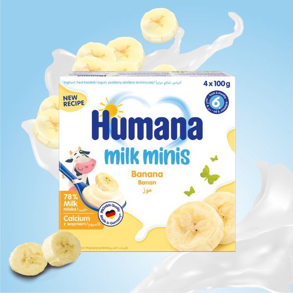 Poza produs Iaurt cu banane 6+ luni, Humana | 4 x 100 g
