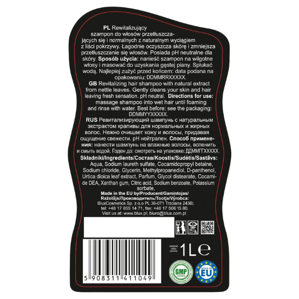 Poza produs Sampon pentru par normal si gras cu extract din frunze de Urzica Naturaphy, Blux | 1L