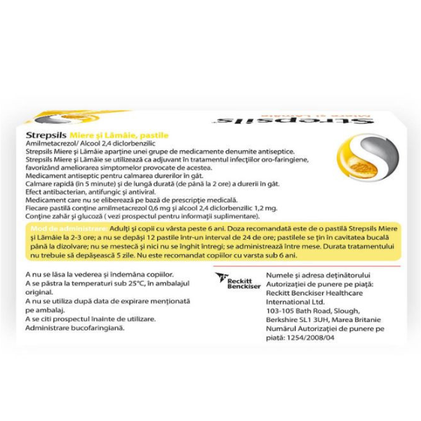 Poza produs Strepsils Miere si Lamaie, Reckitt Benckiser | 36 pastile
