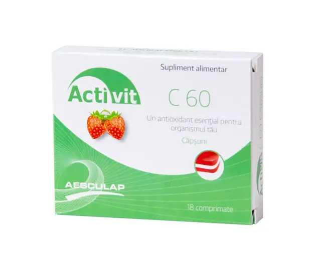 Poza produs Activit C 60 capsuni, Aesculap | 18 comprimate
