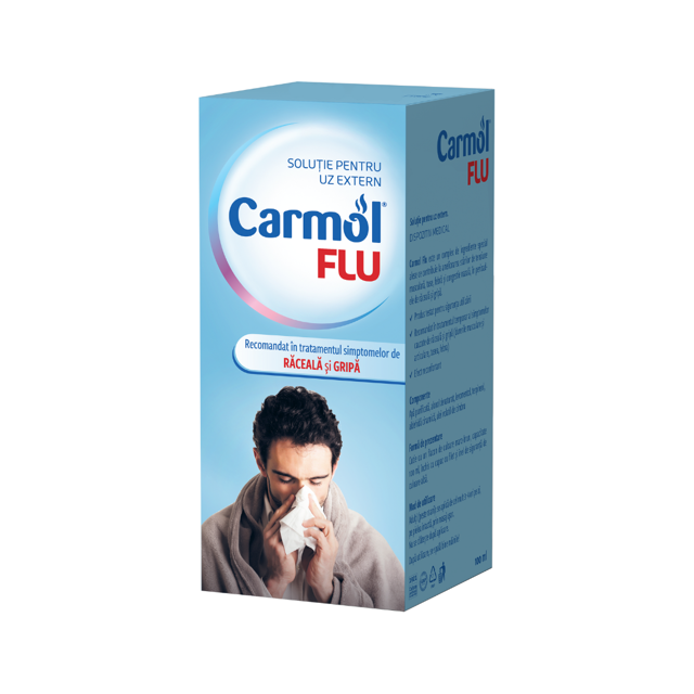 Poza produs Lotiune pentru corp Carmol Flu Raceala si Gripa, Biofarm | 100 ml
