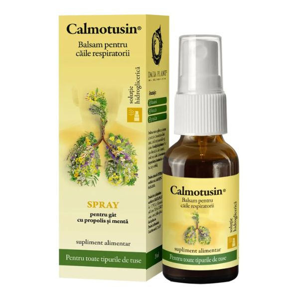 Poza produs Calmotusin Spray pentru gat cu propolis si menta fara alcool | 20 ml