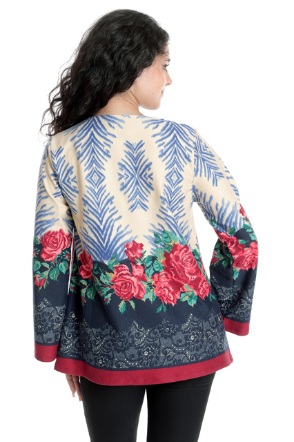 Poza produs Bluza CI23087 albastru & rosu floral, Cesy | marimea S