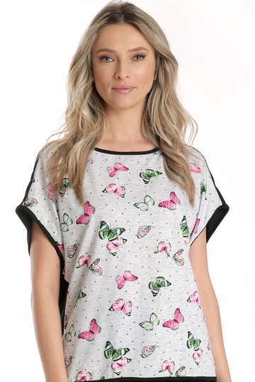 Poza produs Tinuta de vara CV24069 negru/gri fluture, Cesy | marimea S