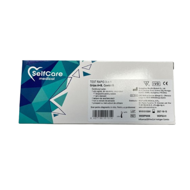 Poza produs Test rapid 3 in 1 Gripa A+B si COVID-19, Self Care